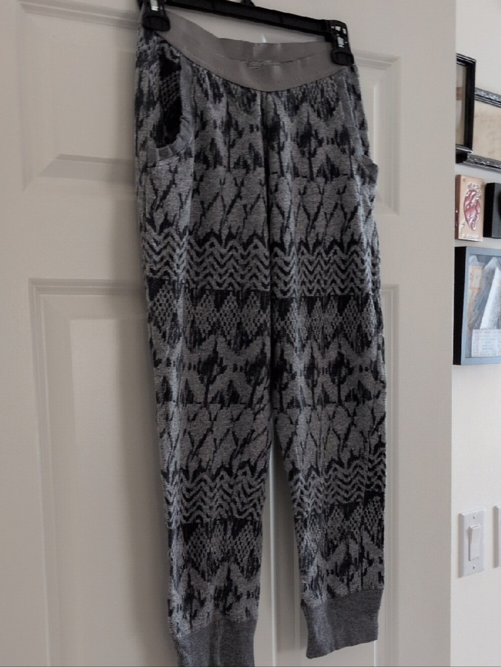 Roxy Gray and Navy Patterned Joggers